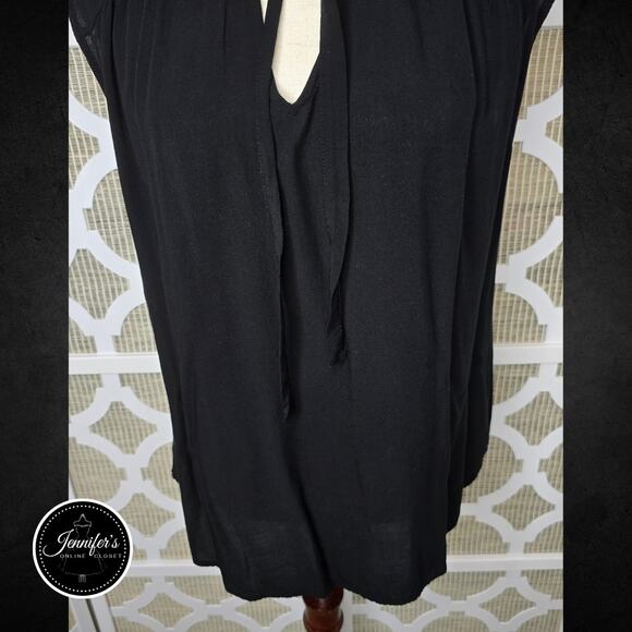 Old Navy Women's Black Front Tie Sleeveless Top Size Large - Picture 5 of 9